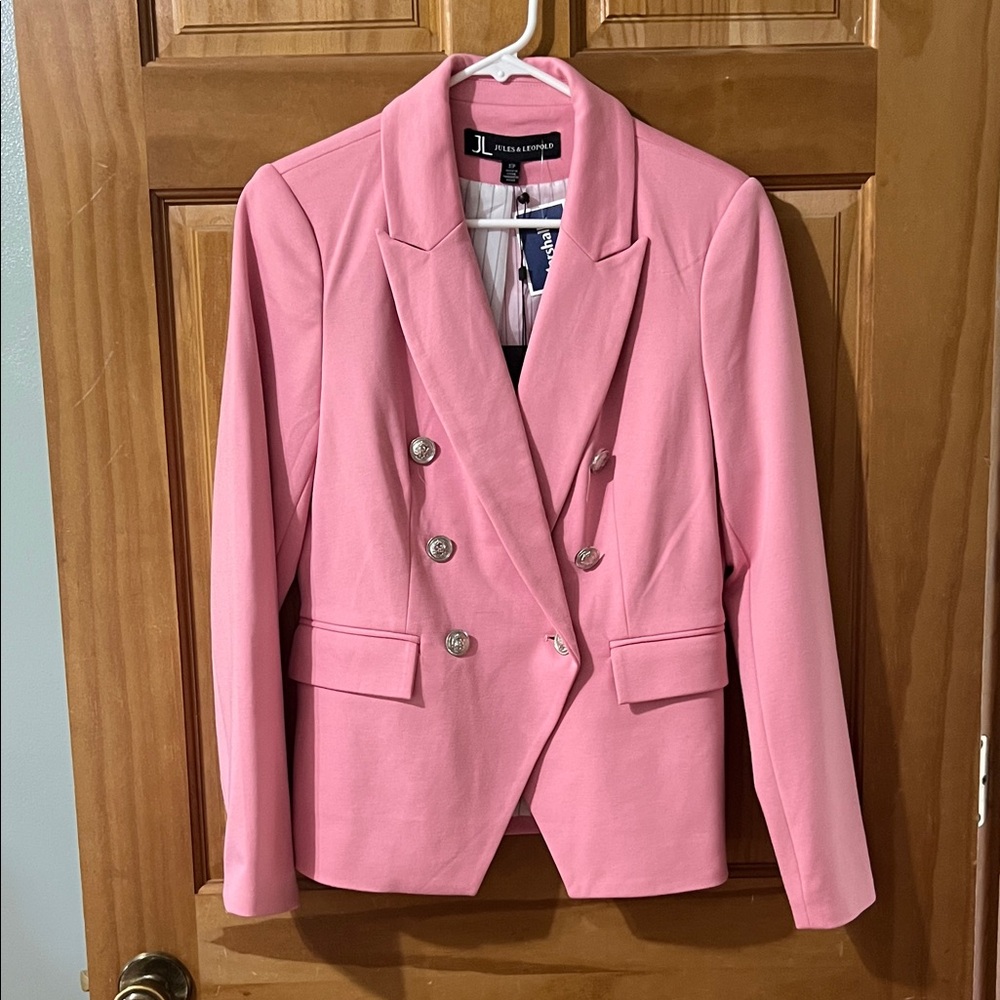 Sincerly Jules Pink Double-Breasted Blazer